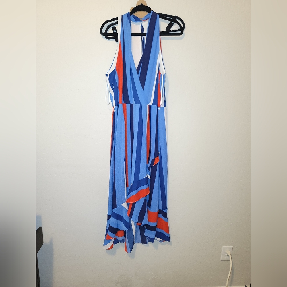 Julia Jordan Blue and Red High Low Dress